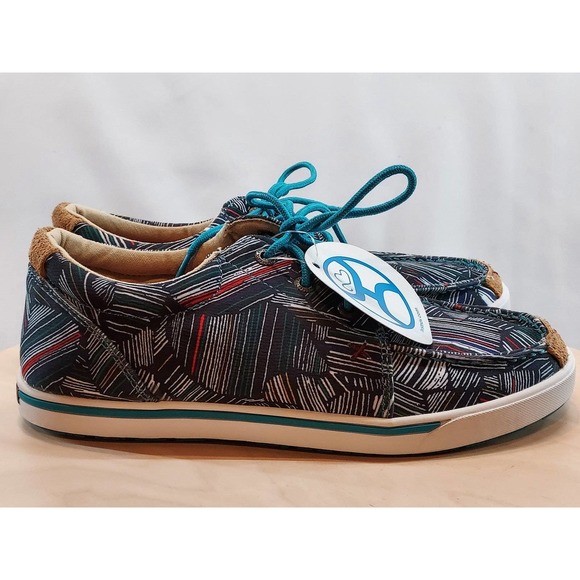 Women's Twisted X WHYC003 Hooey Lopers Sneaker Grey/Multi Canvas Size 7M - Picture 4 of 9